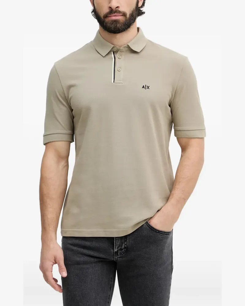 Armani Exchange logo-embroidered polo shirt - Nude Nude