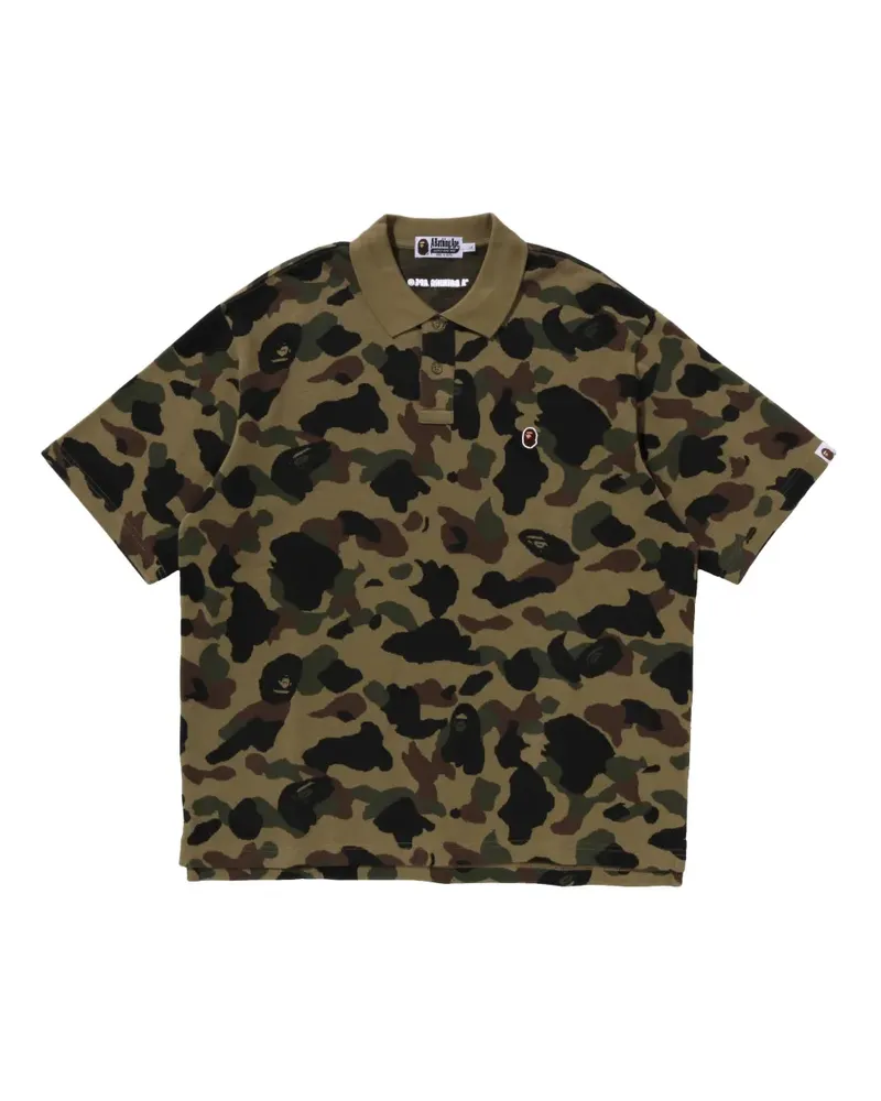 BAPE Poloshirt mit Camouflage-Print - Grün Grün