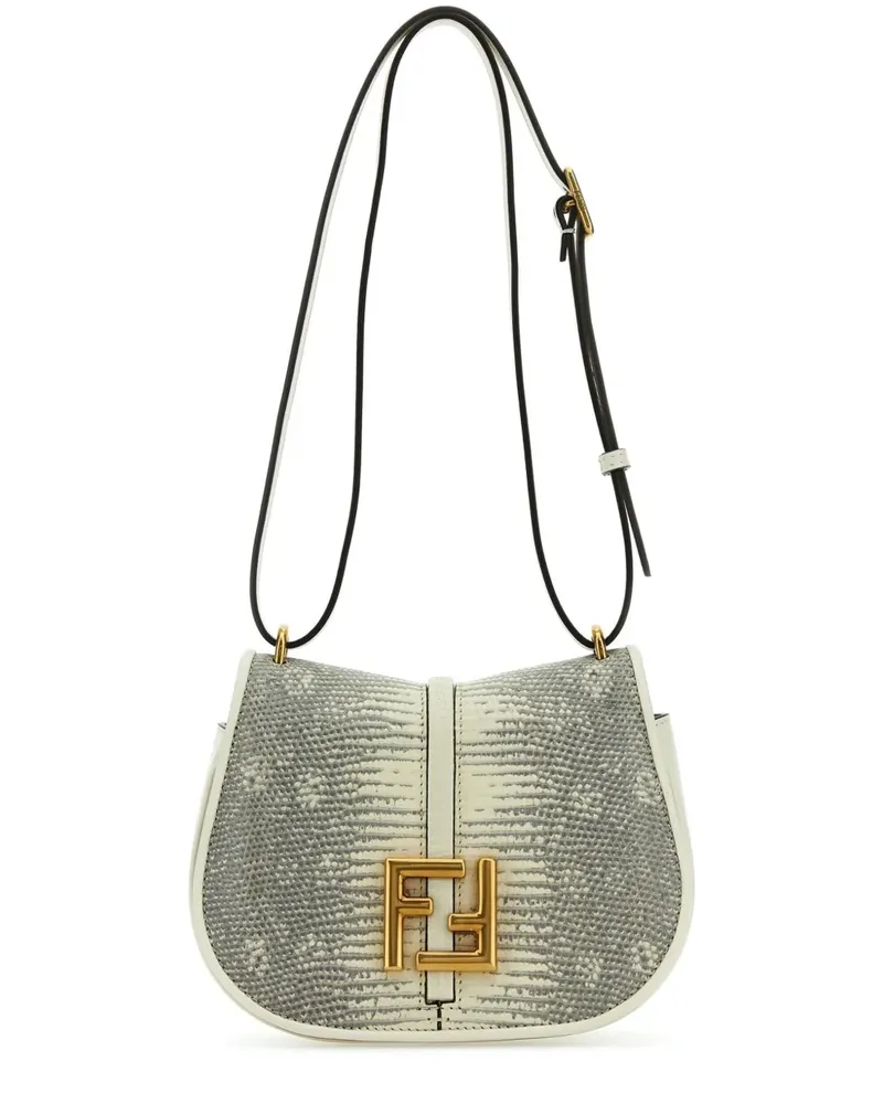 Fendi Schultertasche mit FF - Weiß Weiß