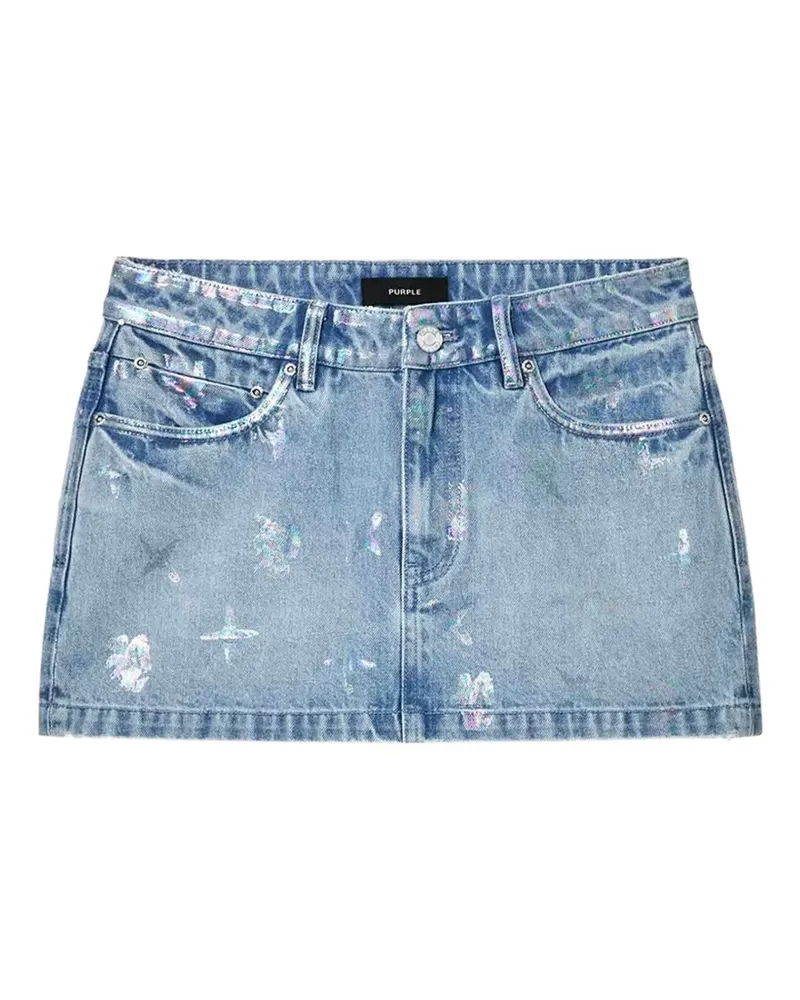 PURPLE BRAND Minirock mit Monogramm - Blau Blau