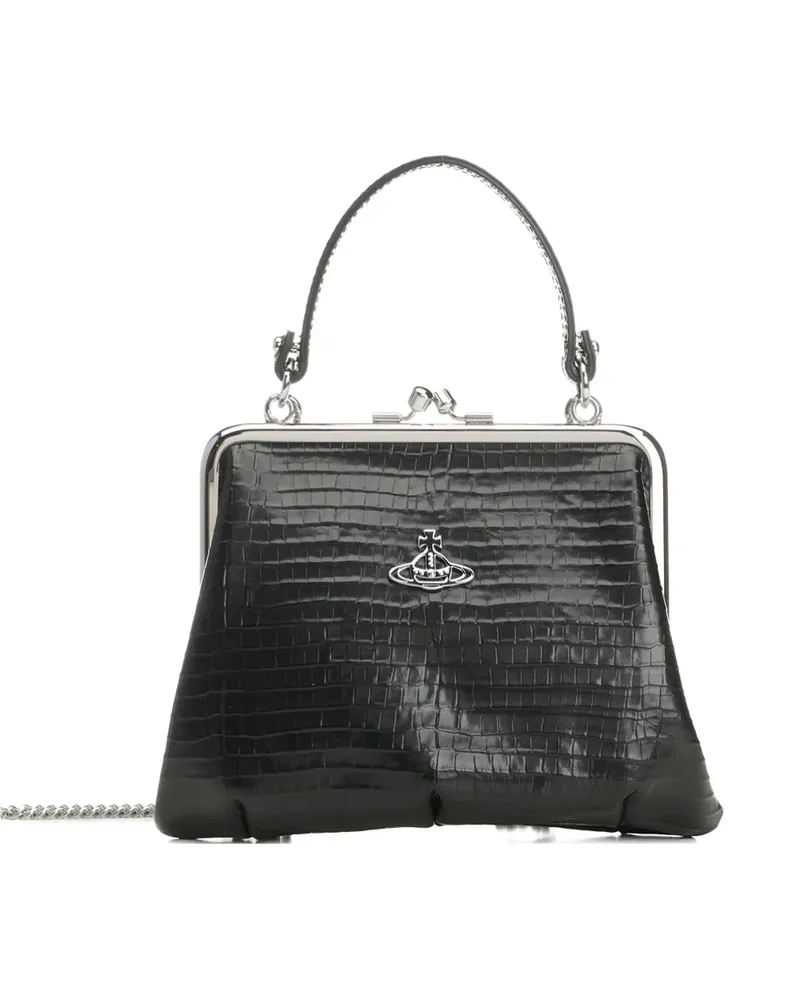 Vivienne Westwood Mini-Tasche mit Kroko-Effekt - Schwarz Schwarz