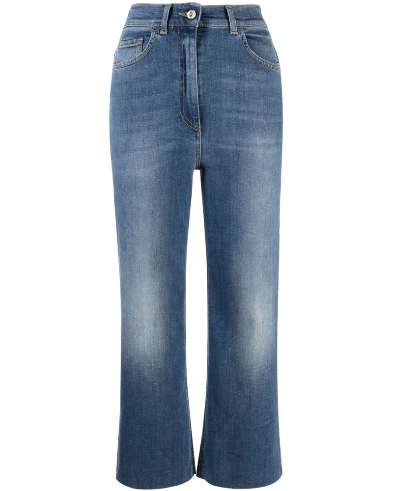 Elisabetta Franchi Cropped-Jeans mit hohem Bund Blau