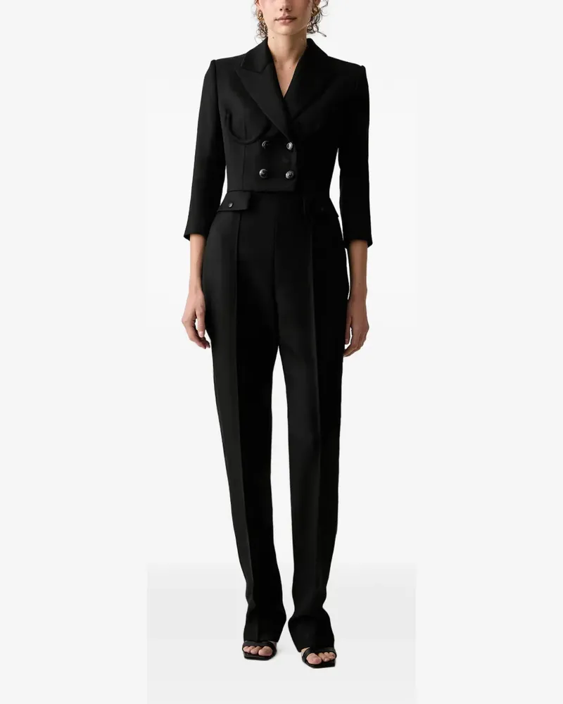 Elisabetta Franchi Doppelreihiger Jumpsuit - Schwarz Schwarz