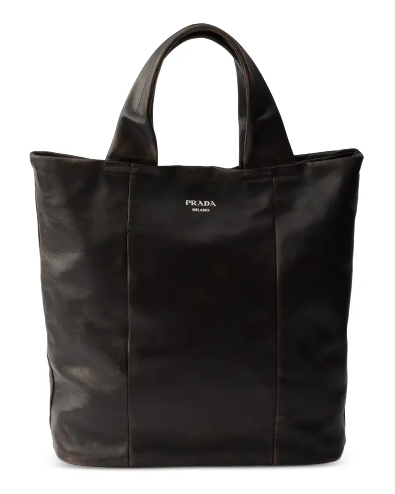 Prada distressed nappa leather tote bag - Braun Braun