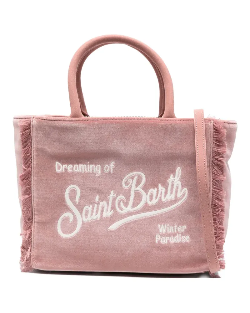 MC2 Saint Barth Colette Velvet fringed handle tote bag - Rosa Rosa
