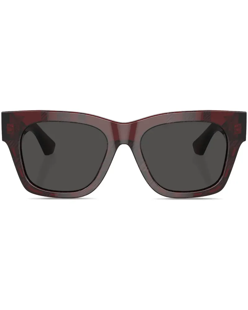 Burberry Karierte Sonnenbrille im Wayfarer-Design - Rot Rot