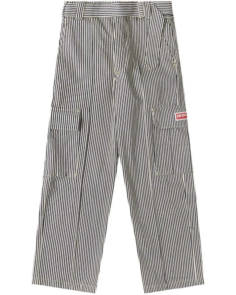 Kenzo Gerade "Blue" Hose mit Streifen - Blau Blau