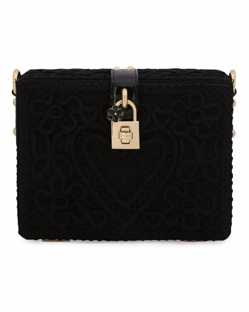 Dolce & Gabbana Dolce Box Tasche mit Cordonetto-Detail - Schwarz Schwarz