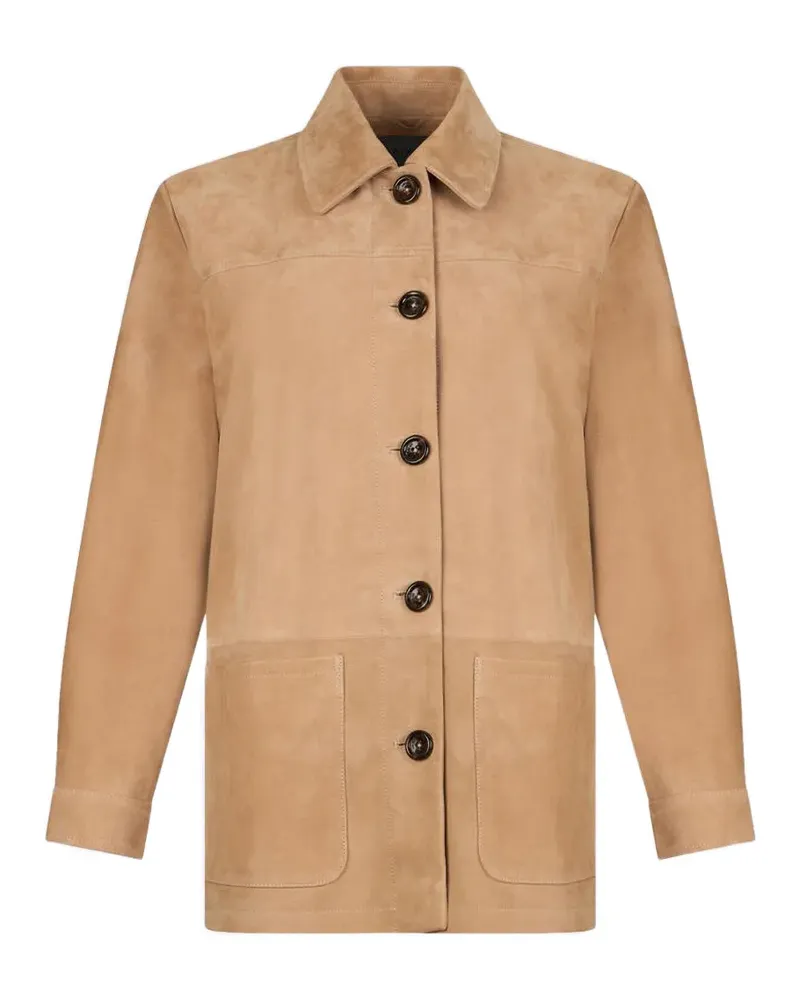 Liu Jo Wildlederjacke mit Kragentaschen - Nude Nude