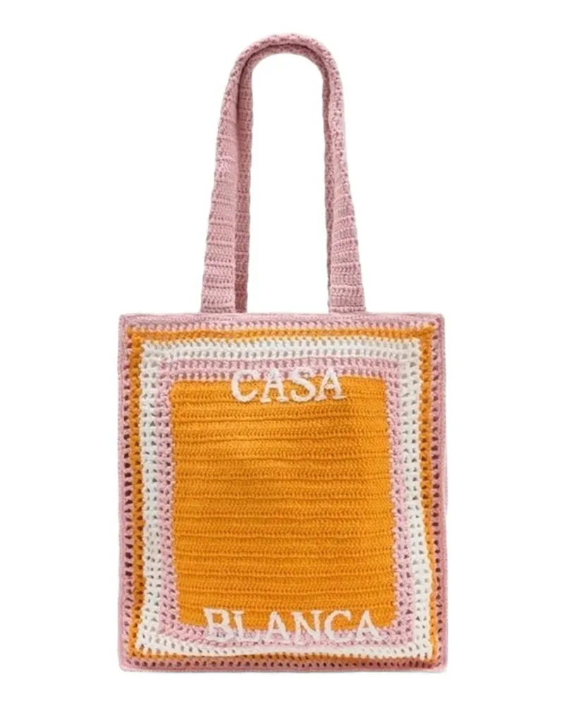 Casablanca Paris logo-embroidered shoulder bag - Orange Orange