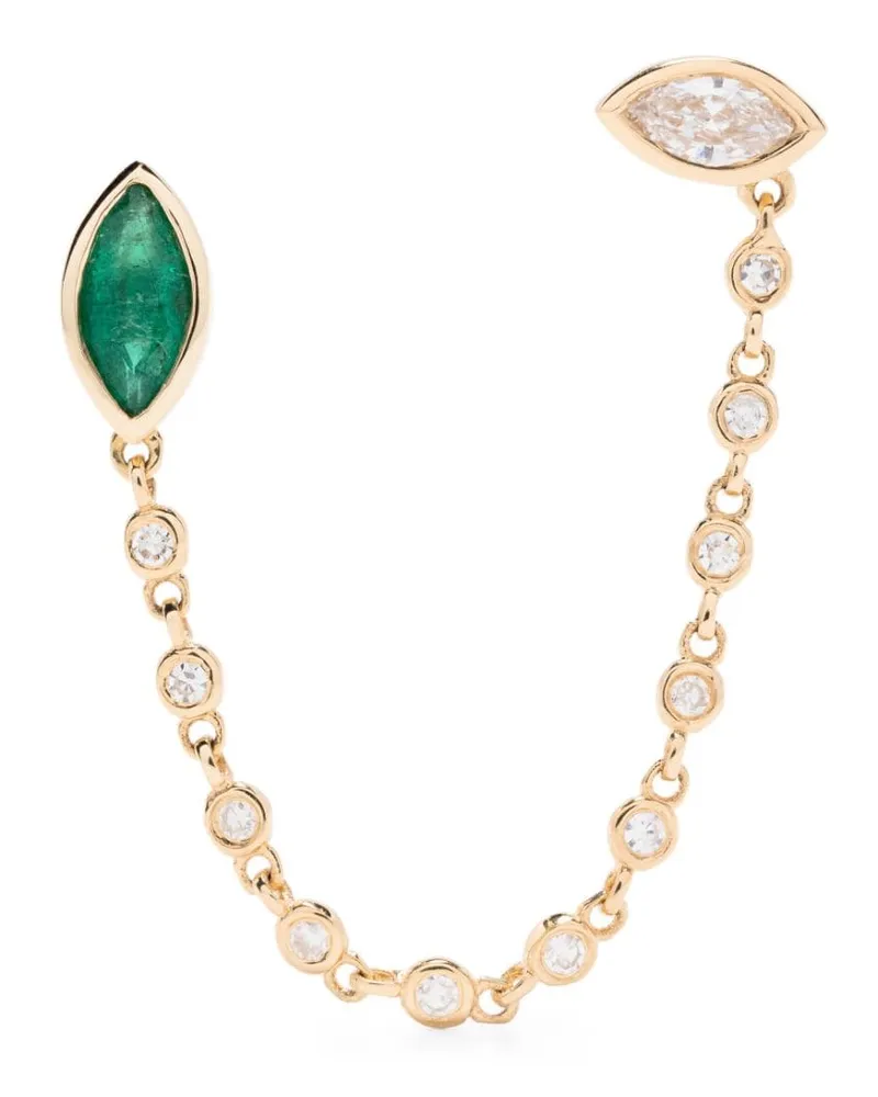 SHAY 18kt Gelbgoldohrring mit Smaragden und Diamant Gold