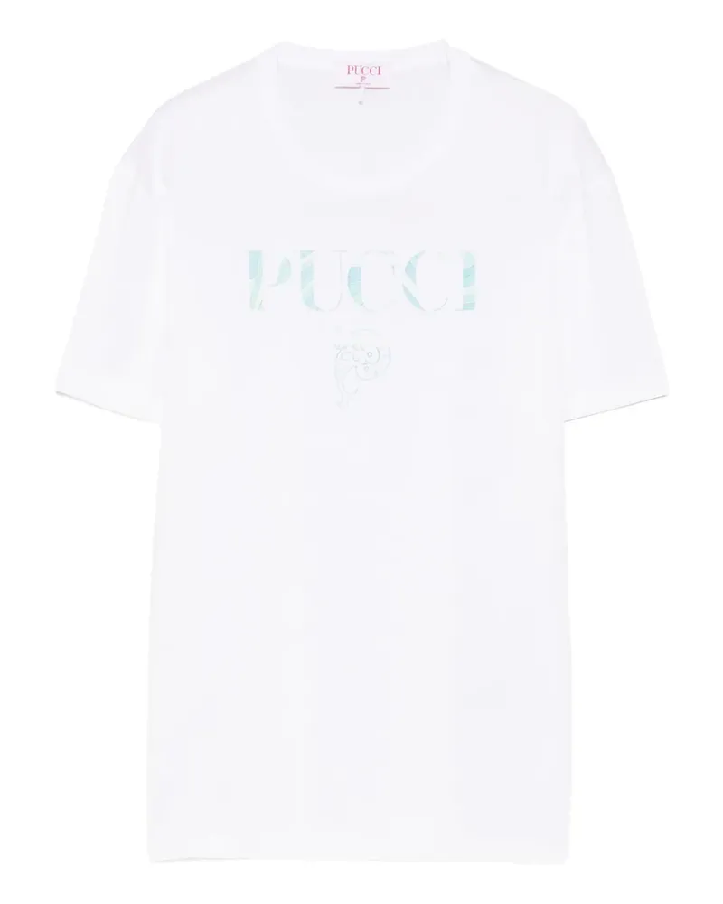 Emilio Pucci T-Shirt mit Logo - Weiß Weiß