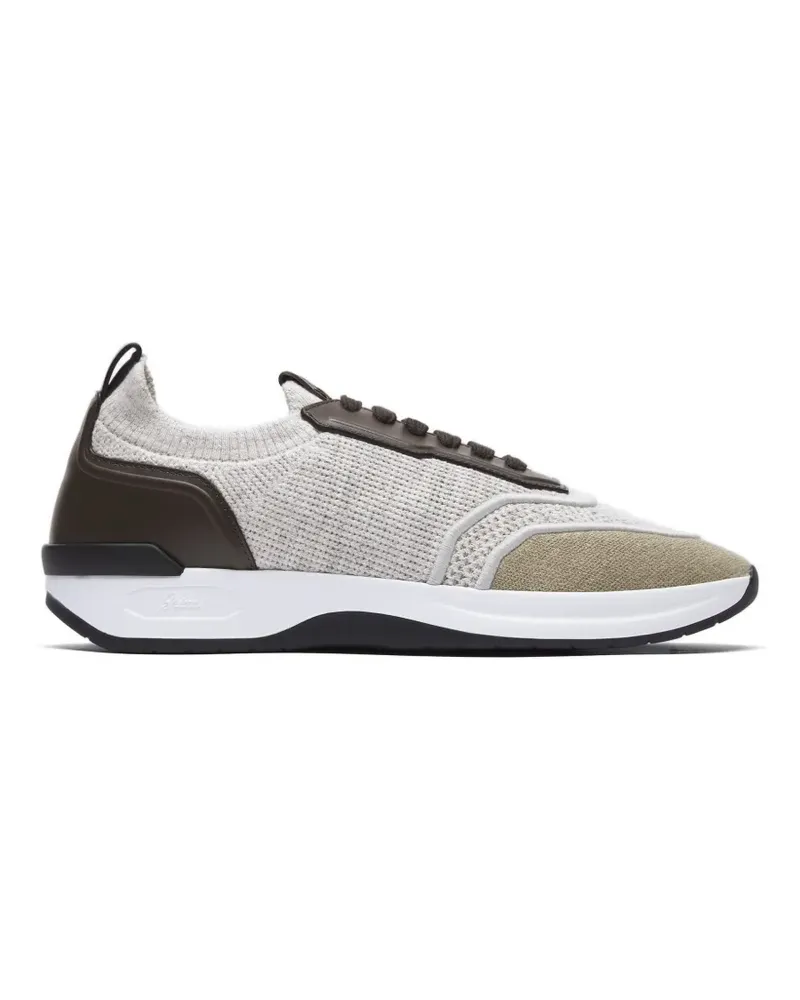 Brioni beige silk sneakers - Nude Nude