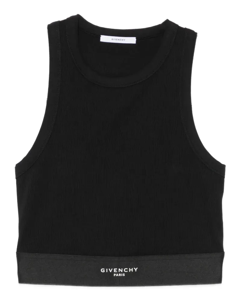 Givenchy logo-waistband cropped cotton tank top - Schwarz Schwarz