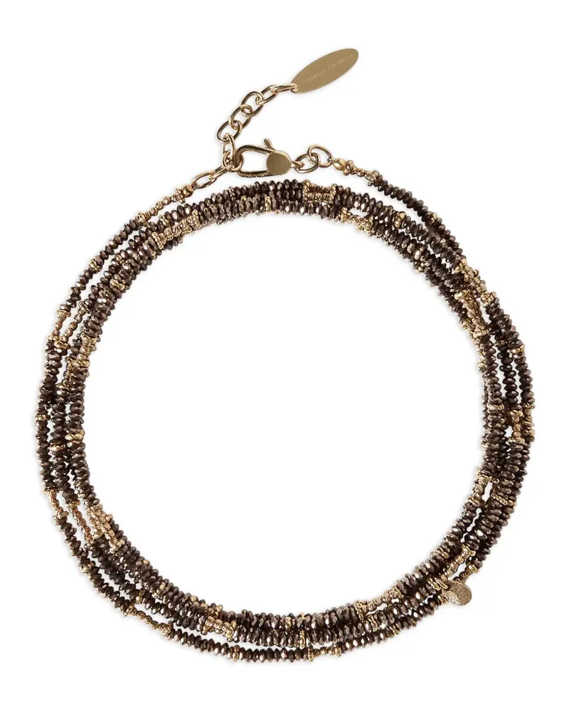 Brunello Cucinelli Armband aus Sterlingsilber mit braunem Hämatit Braun