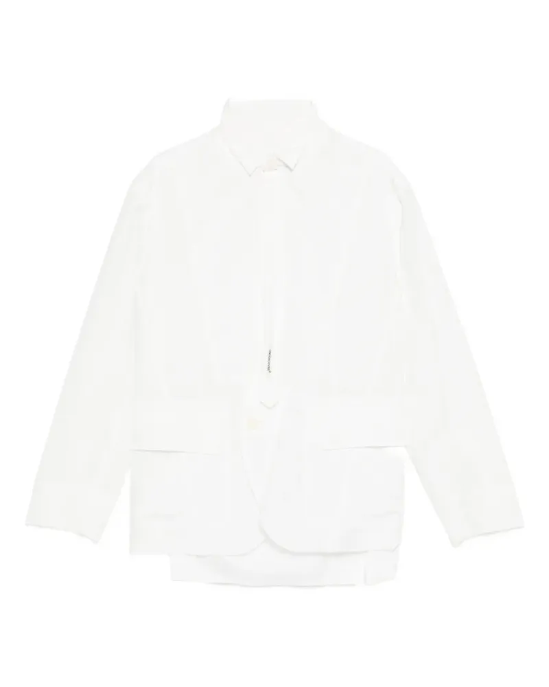 Undercover frayed panelled shirt - Weiß Weiß