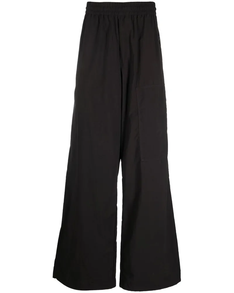 OFF-WHITE Weite Hose mit Logo-Patch - Schwarz Schwarz