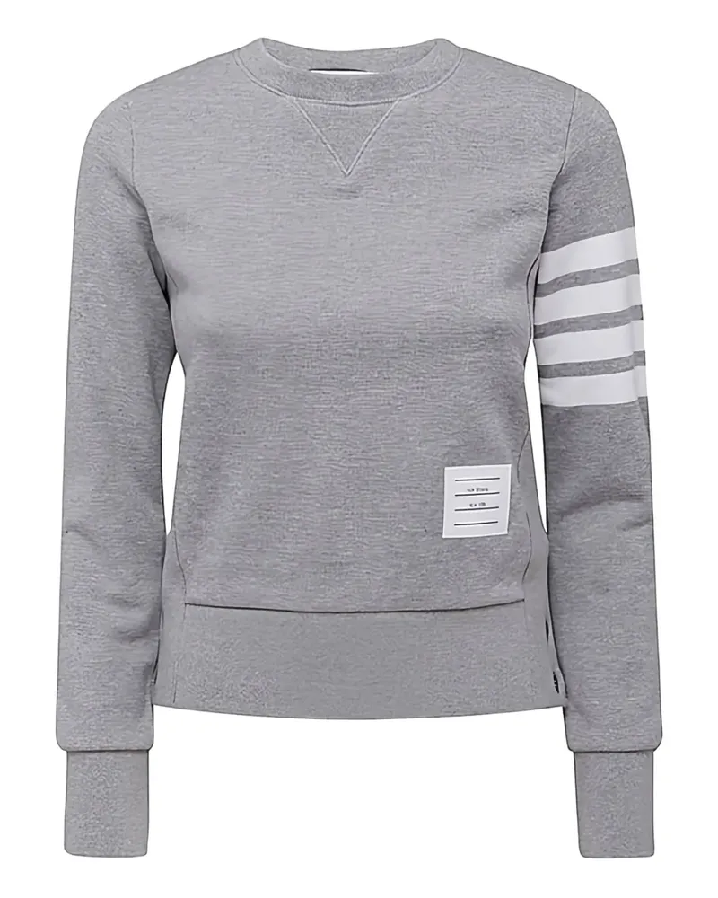 Thom Browne Sweatshirt mit 4-Streifen-Logo - Grau Grau