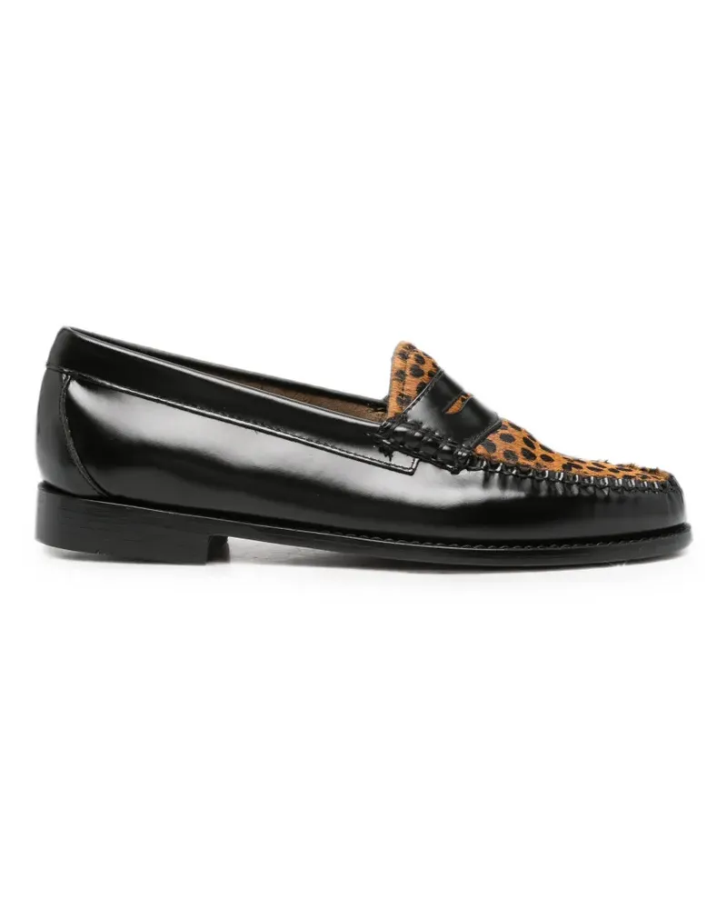 G.H. Bass & Co. Penny Loafer mit Leopardenprint - Schwarz Schwarz