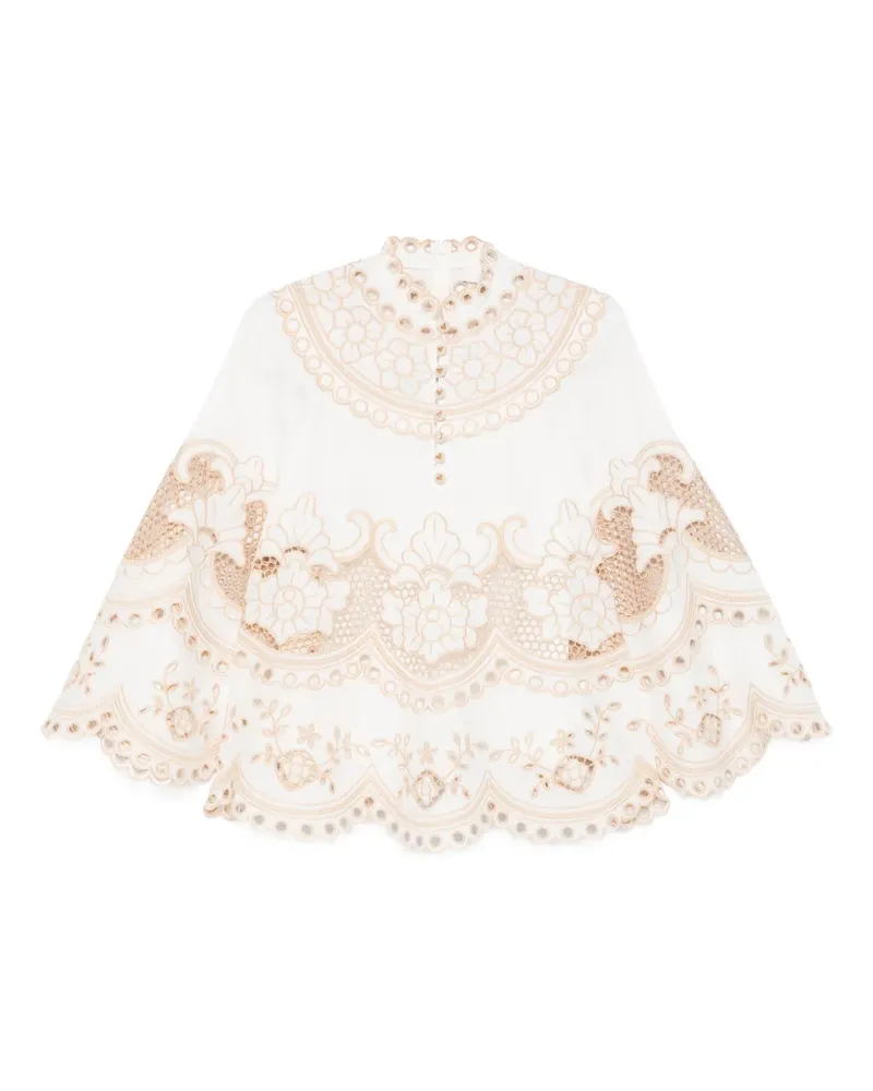 Zimmermann Wanderlust Bluse mit Stickerei - Nude Nude
