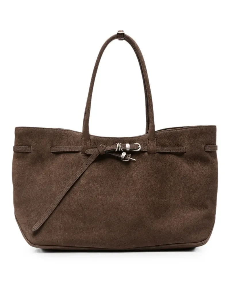 Marge Sherwood buckle-detail suede tote bag - Braun Braun
