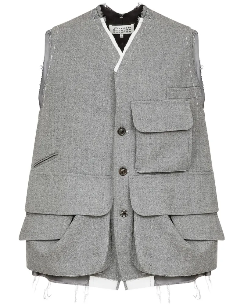 Maison Margiela Cargoweste aus Wolle - Grau Grau