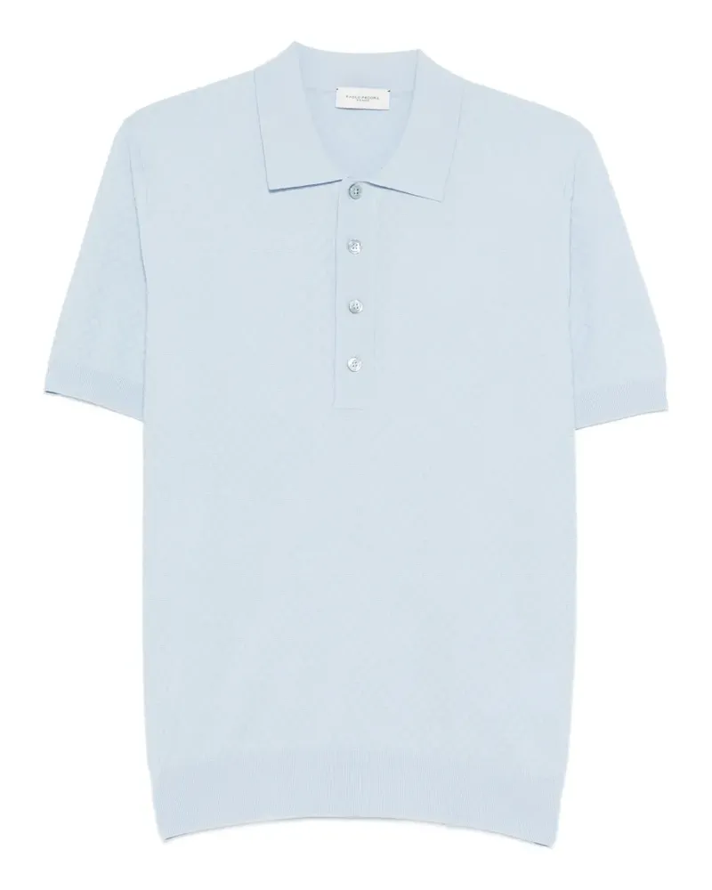 Paolo Pecora Milano Strukturiertes Poloshirt - Blau Blau