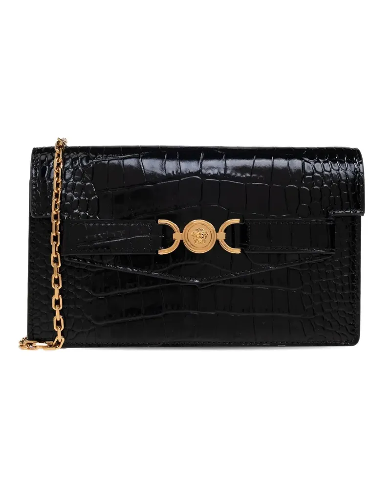 Versace Medusa '95 croc-effect mini clutch bag - Schwarz Schwarz