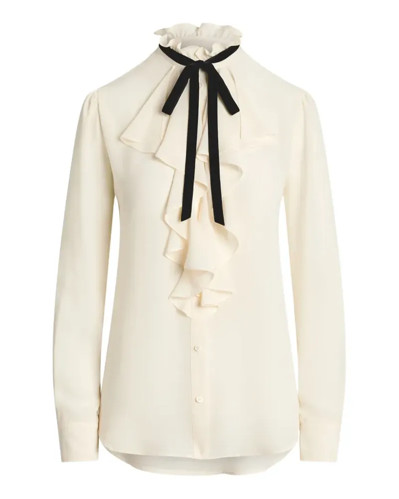 Ralph Lauren ruffled-neck blouse - Nude Nude