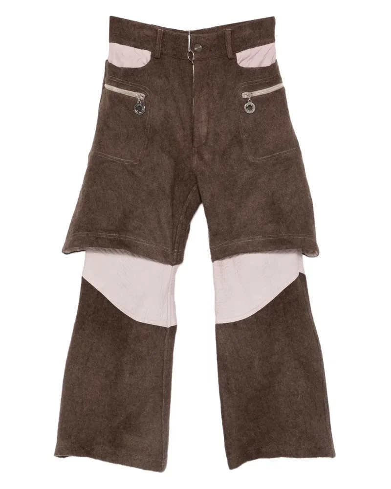 Charlie Constantinou Hose im Layering-Look - Braun Braun