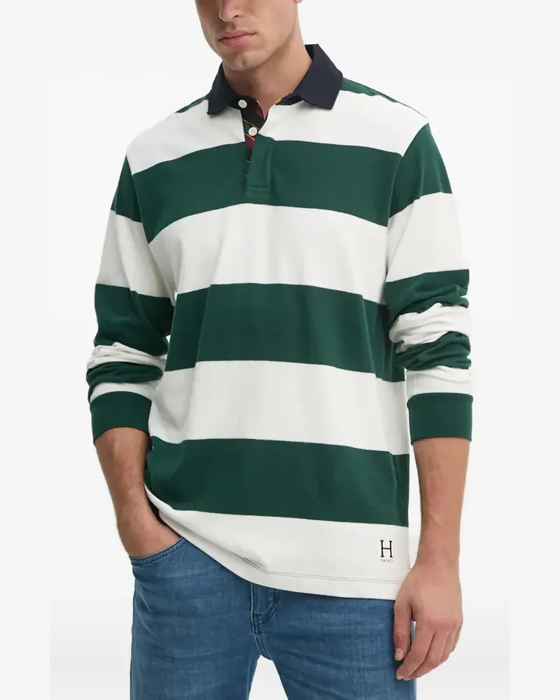 Hackett Gestreiftes Poloshirt - Grün Grün