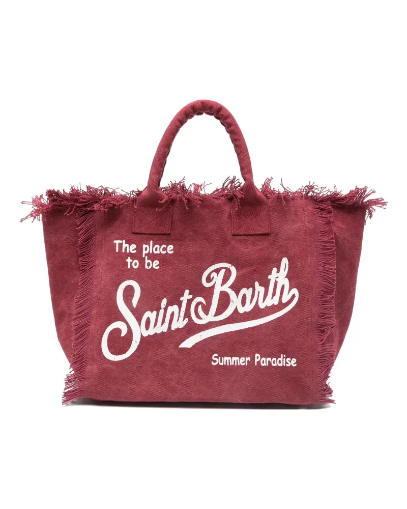MC2 Saint Barth Vanity fringed logo-print tote bag - Rot Rot