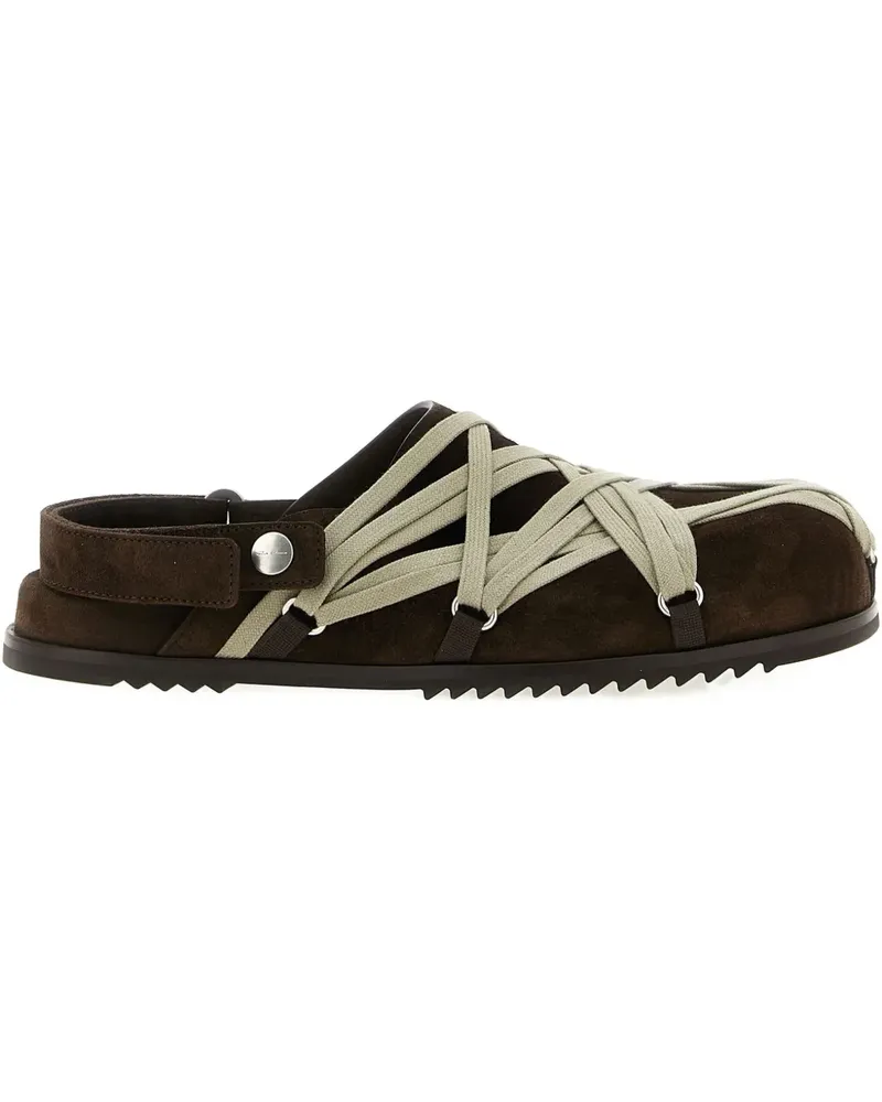 Rick Owens Megalace Mules - Braun Braun
