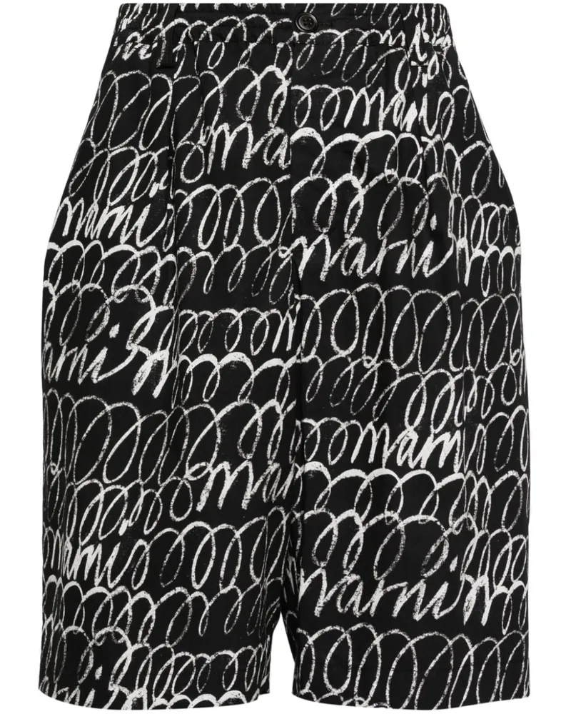 Marni Shorts mit Echos-Print - Schwarz Schwarz