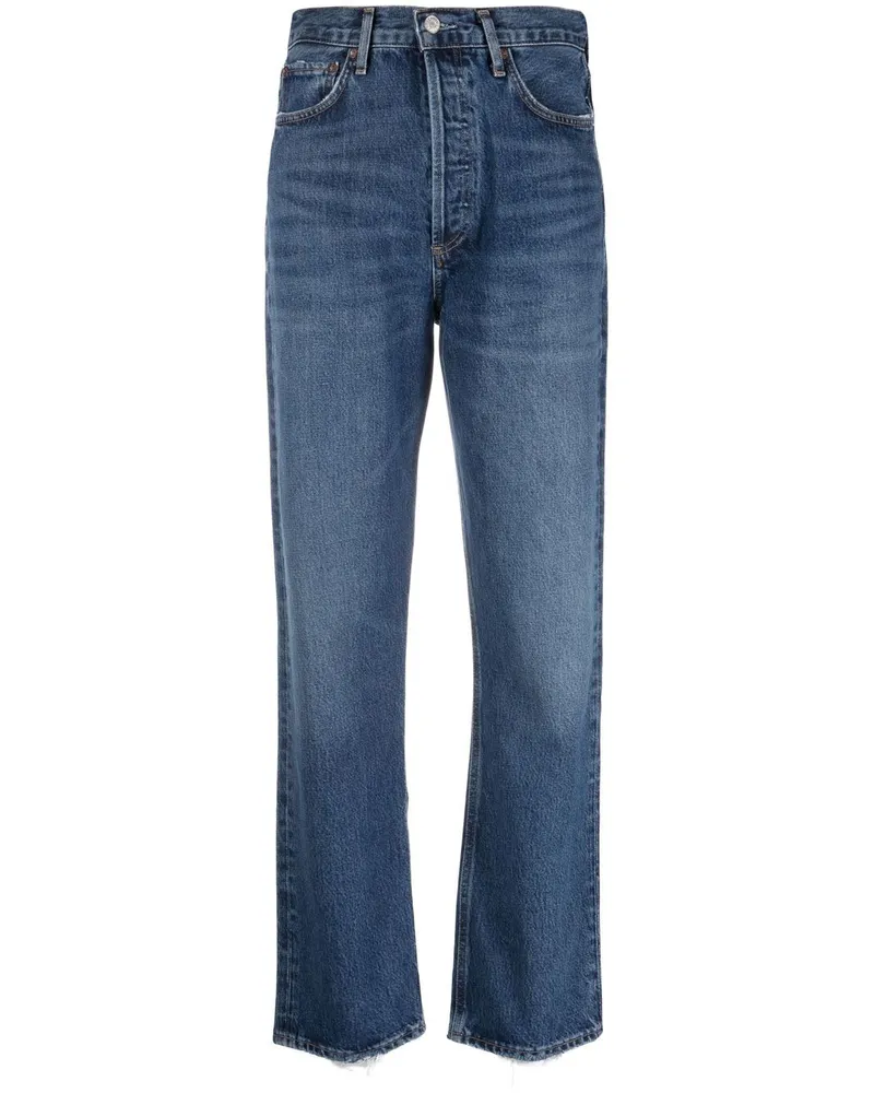 AGOLDE Gerade High-Waist-Jeans Blau