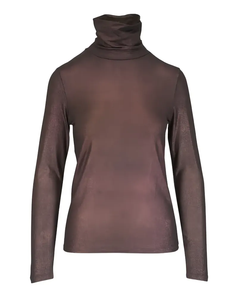 Majestic Langarmshirt mit Rollkragen - Braun Braun