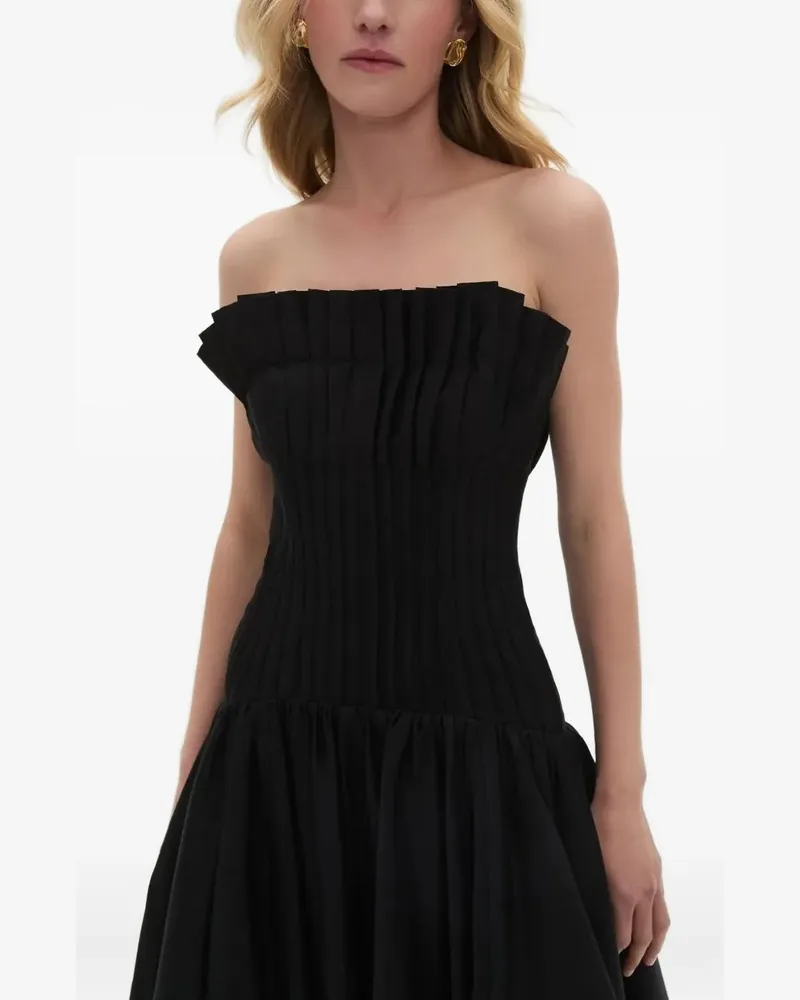 Aje. Ivy ruffled strapless midi dress - Schwarz Schwarz