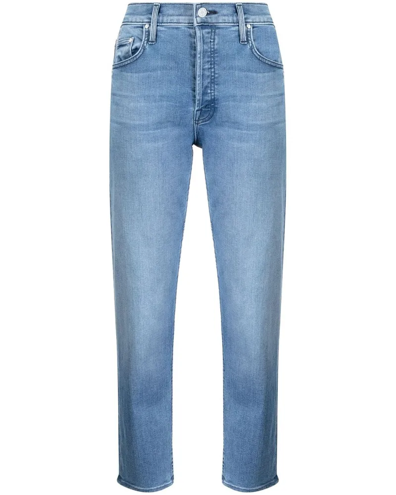 Mother Halbhohe Straight-Leg-Jeans Blau