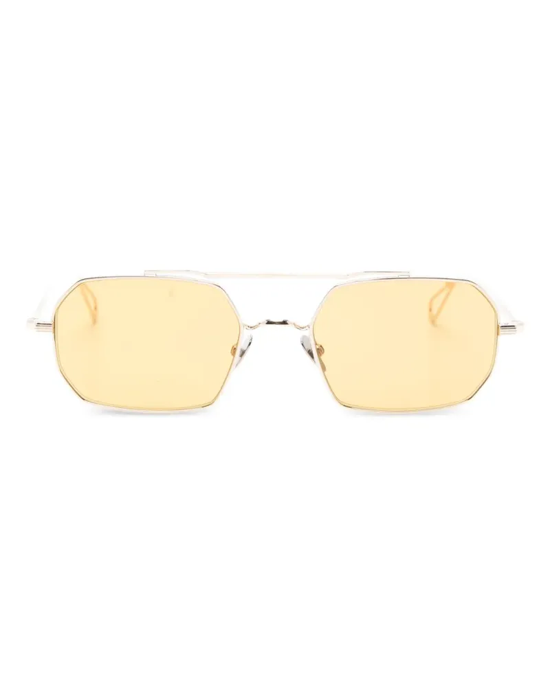 AHLEM Clovis Sonnenbrille mit geometrischem Gestell - Gold Gold
