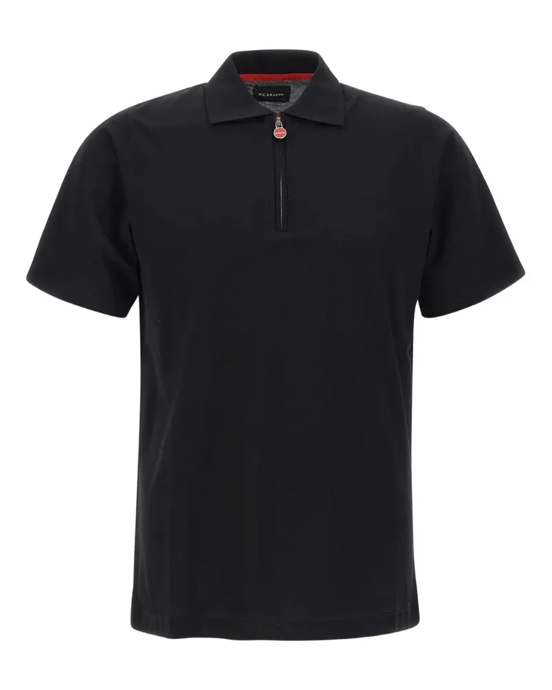Kiton Poloshirt mit Reißverschluss - Schwarz Schwarz