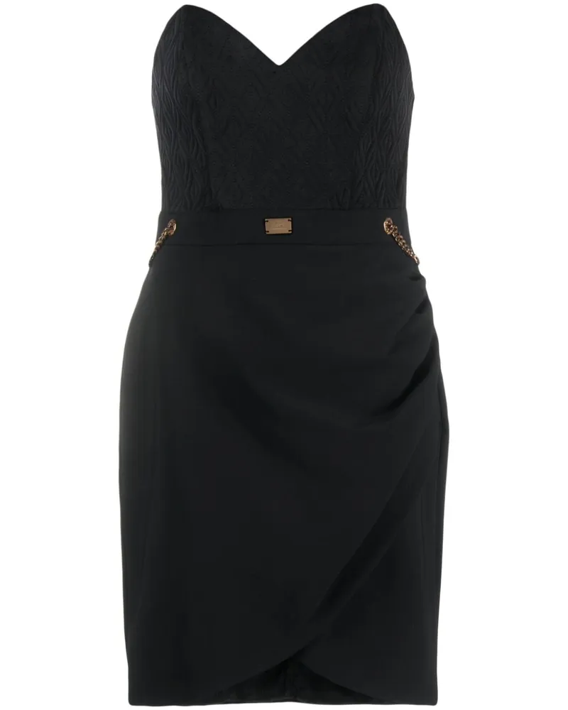Elisabetta Franchi Minikleid mit Herzausschnitt - Schwarz Schwarz