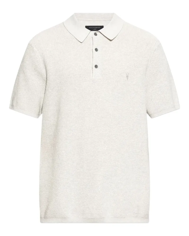AllSaints Strukturiertes Poloshirt - Nude Nude