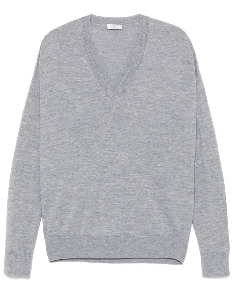 Peserico Pullover mit Lurex-Detail - Grau Grau