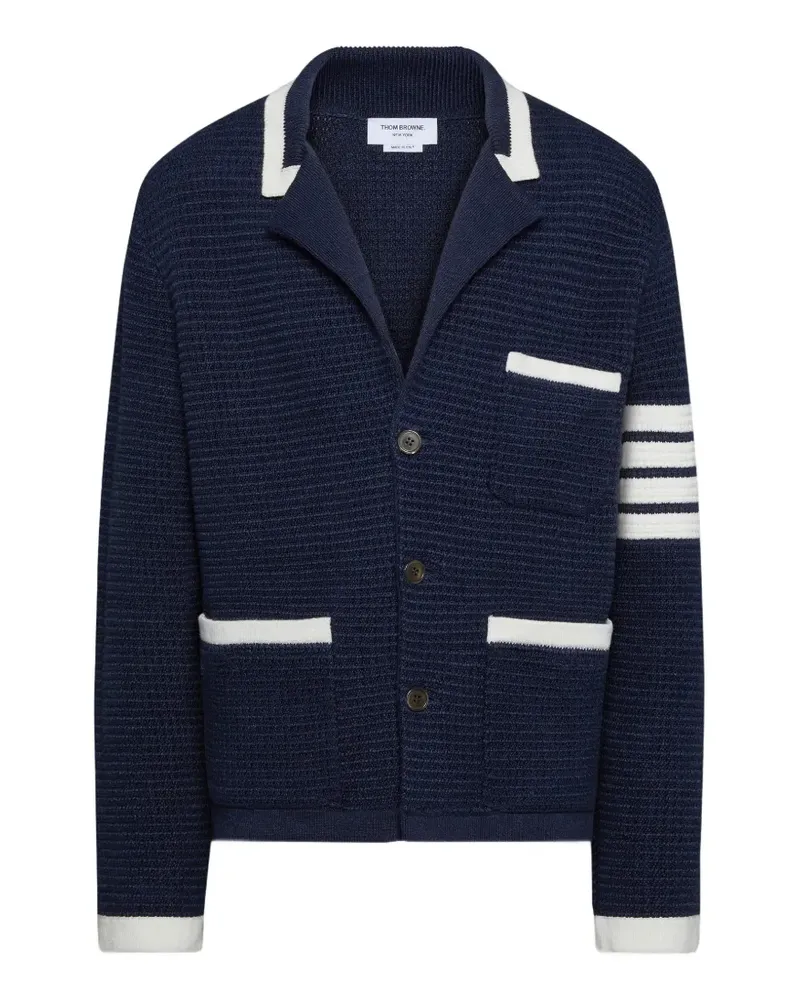 Thom Browne Gestreifter Signature Cardigan - Blau Blau