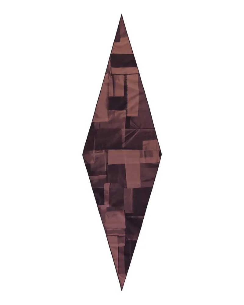 Ermenegildo Zegna abstract-print diamond-shaped scarf - Braun Braun
