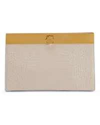 Giuseppe Zanotti Clutch mit Kroko-Effekt Nude