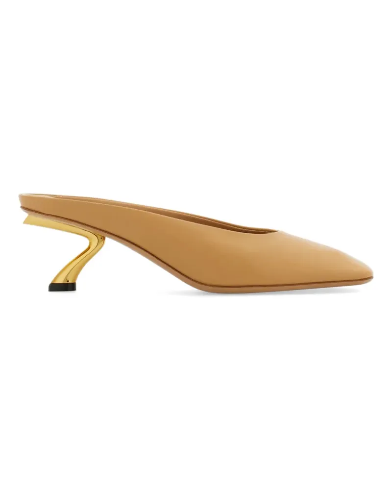 Ferragamo Mules mit Design-Absatz - Nude Nude
