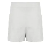 High-Waist-Shorts mit Slub-Textur