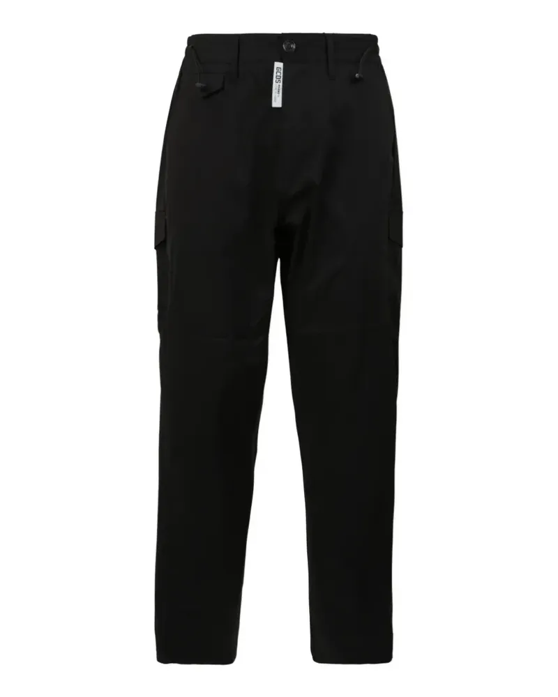 GCDS logo-patch cargo pants - Schwarz Schwarz