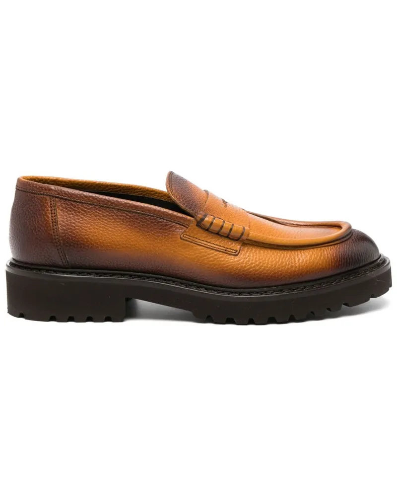 Doucal´s Tumbled Loafer aus strukturiertem Leder - Orange Orange